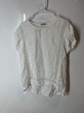 Load image into Gallery viewer, Alessia Pacini Womens White Linen High Low Hem Cropped Blouse Top Size Large
