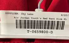Load image into Gallery viewer, Air Jordan Kids Red Elastic Waist Pockets Pull-On Track Pants Size XL
