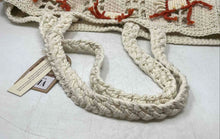 Load image into Gallery viewer, Womens Cream Crochet Open Weave Tote Bag Handcrafted In India With Tags
