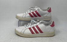 Load image into Gallery viewer, Adidas Girls Grand Court EG5136 White Pink Low Top Lace-Up Sneaker Shoes Size 3
