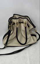 Load image into Gallery viewer, Valentina Womens Beige And Brown Leather Bottom Studs Top Handle Satchel Handbag
