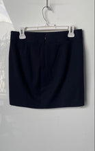 Load image into Gallery viewer, Express Womens Navy Blue Flat Front Back Zip Stretch Mini Skirt Size 6
