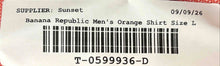 Load image into Gallery viewer, Banana Republic Mens Orange Non-Iron Tailored Slim Fit Button-Up Shirt Size L

