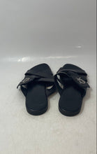 Load image into Gallery viewer, Calvin Klein Womens Katie Black Crisscross Strap Flat Slide Sandals Size 6.5
