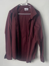 Load image into Gallery viewer, Calvin Klein Mens Burgundy Slim Fit Stretch Wrinkle Free Button-Up Shirt Size XL
