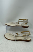 Load image into Gallery viewer, Michael Kors Womens White Monogram Adjustable Strap Flat Thong Sandals Size 11 M
