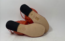 Load image into Gallery viewer, Paula Torres Womens Carly Orange Leather Buckle Flat Heels Slingback Sandal Sz 9
