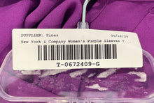 Load image into Gallery viewer, New York &amp; Company Womens Purple Sleeveless Collared Blouse Top Size XL
