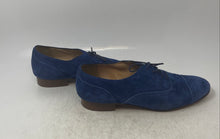 Load image into Gallery viewer, J.Crew Womens Blue Suede Cap Toe Stacked Heel Lace-Up Oxford Shoes Size 8.5
