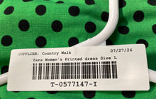 Load image into Gallery viewer, Zara Womens Green Polka Dot Printed Tie Knot Front Midi Fit &amp; Flare Dress Size L
