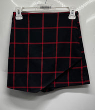 Load image into Gallery viewer, Zara Womens Black Red Plaid Side Zip Mini Wrap Skirts Size XS
