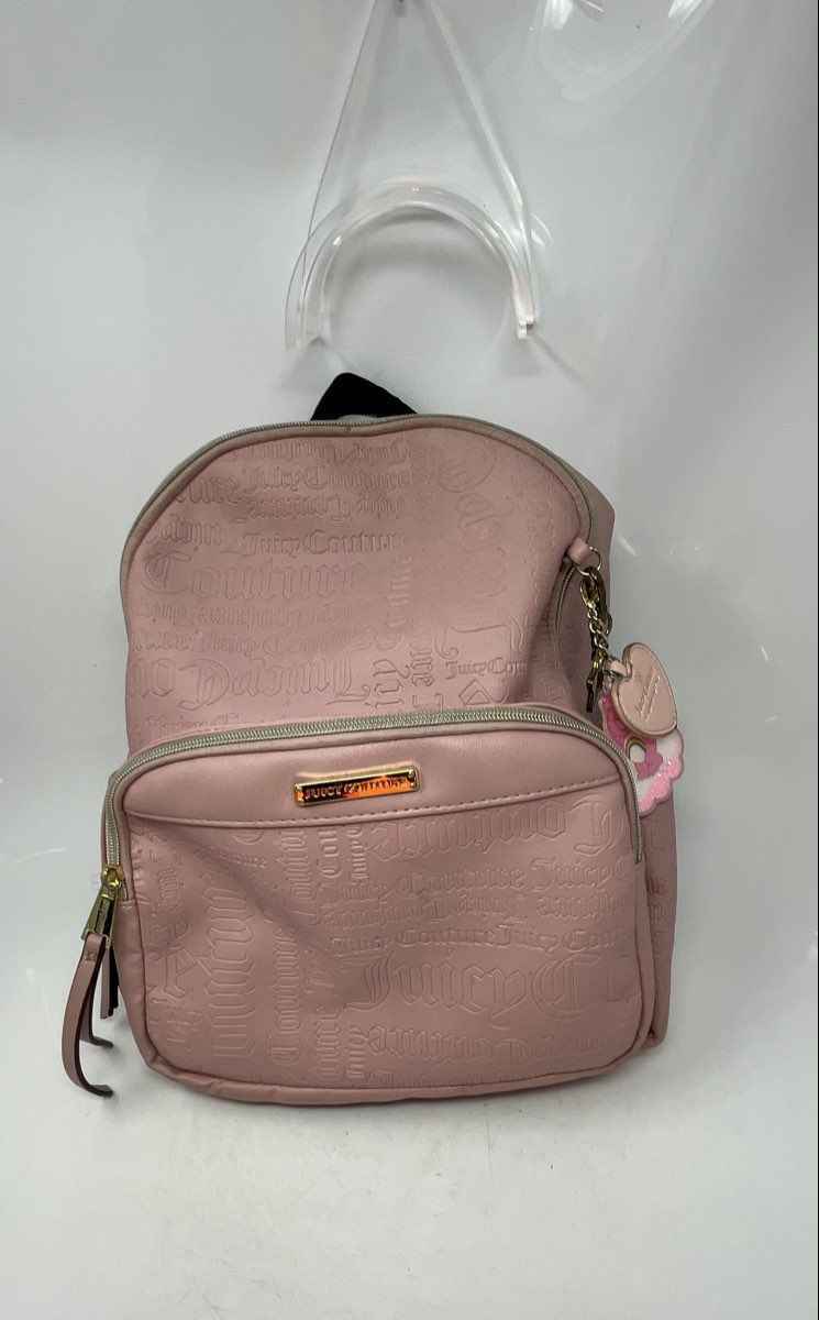 Juicy Couture Girls Pink Leather Adjustable Strap Top Handle Backpack
