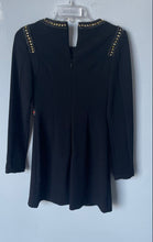 Load image into Gallery viewer, Marciano Womens Black Embellished Long Sleeve Back Zip Sheath Dress Size XS
