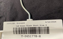 Load image into Gallery viewer, H&amp;M Womens Black Denim Flat Front Button Belt Loops Hot Pants Shorts Size 6
