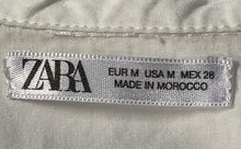 Load image into Gallery viewer, Zara Womens White Cotton Long Sleeve Collared Button-Up Shirt Size Medium
