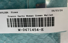 Load image into Gallery viewer, Franco Sarto Womens Green Snake Embossed Multiple Card Holder Bi-Fold Wallet
