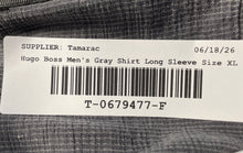 Load image into Gallery viewer, Hugo Boss Mens Gray Cotton Long Sleeve Collared Button-Up Shirt Size XL
