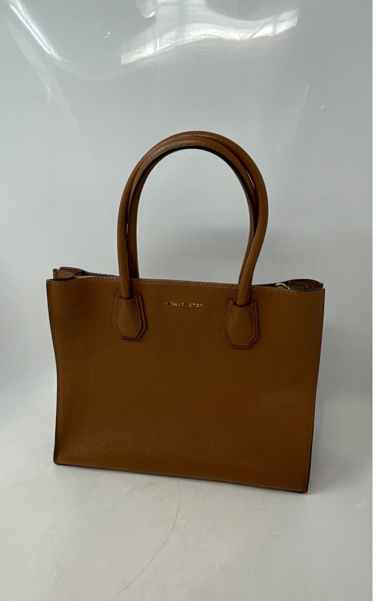 Michael Kors Womens Brown Leather Bottom Studs Shoulder Strap Satchel Handbag