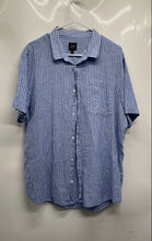 Load image into Gallery viewer, Armani Exchange Mens Blue Striped Short Sleeve Collared Button-Up Shirt Size XXL
