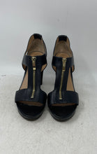 Load image into Gallery viewer, Franco Sarto Womens Myriad Black Leather Block Heels Platform Sandals Size 8 M
