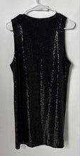 Load image into Gallery viewer, Zara Womens Black Sequin Sleeveless Mini Vest Dress Size Small
