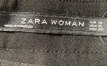 Load image into Gallery viewer, Zara Womens Black Flat Front Pockets Wide-Leg Cropped Pants Size XL
