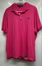 Load image into Gallery viewer, U.S. Polo Assn. Mens Pink Printed Collared Short Sleeve Polo Shirt Size L

