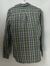 Load image into Gallery viewer, Calvin Klein Mens Green Plaid Print Cotton Long Sleeve Button-Up Shirt Size XS
