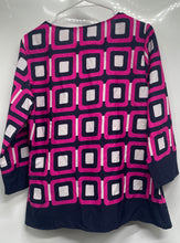Load image into Gallery viewer, Banana Republic Womens Pink Multi Geometric Print 3/4 Sleeve Blouse Top Size M
