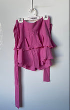 Load image into Gallery viewer, Express Womens Pink Tie Waisted Back Zip Ruffled Short Lined Mini Skirt Size 2
