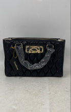 Load image into Gallery viewer, Bebe Womens Sena Black Quilted Faux Leather Small Satchel Handbag With Tag
