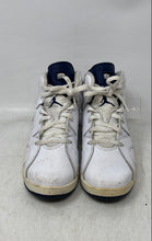 Load image into Gallery viewer, Nike Boys Air Jordan 6 Retro 136038-141 White Blue Lace-Up Sneaker Shoes Size 3Y

