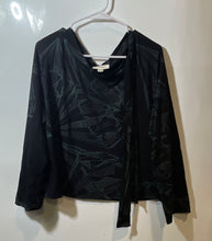 Load image into Gallery viewer, Diesel Womens Black Geometric Scoop Neck Long Sleeve Pullover Blouse Top Size XS
