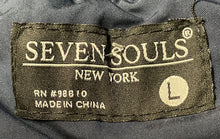 Load image into Gallery viewer, Seven Souls Mens Blue Long Sleeve Pockets Collared Varsity Jacket Sz L With Tag

