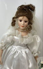 Load image into Gallery viewer, Porcelain Bride Decorative Collectible Doll Wearing White Wedding Gown
