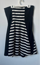 Load image into Gallery viewer, Express Womens Black White Striped Print Strapless Mini Dress Size Medium
