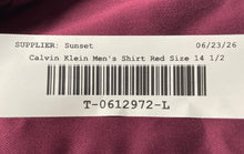 Load image into Gallery viewer, Calvin Klein Mens Red Infinite Non-Iron Slim Fit Stretch Dress Shirt Size 14 1/2
