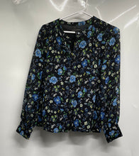 Load image into Gallery viewer, Banana Republic Womens Black Floral Long Sleeve Button Front Blouse Top Size XS
