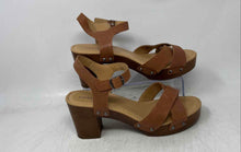 Load image into Gallery viewer, Lucky Brand Womens Haidlee Brown Leather Block Ankle Strap Heels Size 9M
