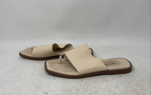 Load image into Gallery viewer, Franco Sarto Womens Merci Beige Leather Slip-On Flat Slide Sandals Size 5.5
