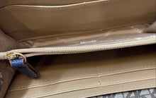 Load image into Gallery viewer, Anne Klein Womens Brown Blue Monogram Print Chain Strap Crossbody Purse
