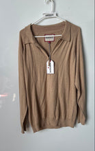 Load image into Gallery viewer, Joe Browns Mens Brown 1/4 Zip Polo Collar Pullover Sweater Size M With Tag
