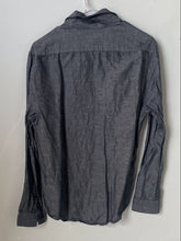 Load image into Gallery viewer, Express Mens Gray Long Sleeve Collared Button-Up Shirt Size Small
