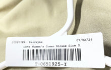 Load image into Gallery viewer, DKNY Womens Green Short Sleeve V-Neck Pullover Blouse Top Size Small
