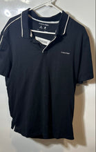 Load image into Gallery viewer, Calvin Klein Mens Black Short Sleeve Tipped Collar Polo Shirt Size Large
