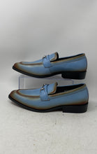 Load image into Gallery viewer, Antonio Cerrelli Mens 7007 Blue Faux Leather Moc Toe Slip-On Loafer Shoes Sz 9.5
