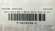 Load image into Gallery viewer, Retro Paris Mens White Long Sleeve Cutaway Collar Dress Shirt Size 18 1/2
