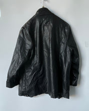 Load image into Gallery viewer, Lane Crawford Womens Black Faux Leather Long Sleeve Button-Front Jacket Size 3X
