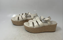 Load image into Gallery viewer, Marc Fisher Womens Jenila White Brown Buckle Platform Espadrille Sandals Size 8

