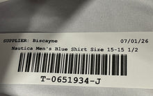 Load image into Gallery viewer, Nautica Mens Blue Long Sleeve Spread Collar Slim Fit Dress Shirt Size Medium
